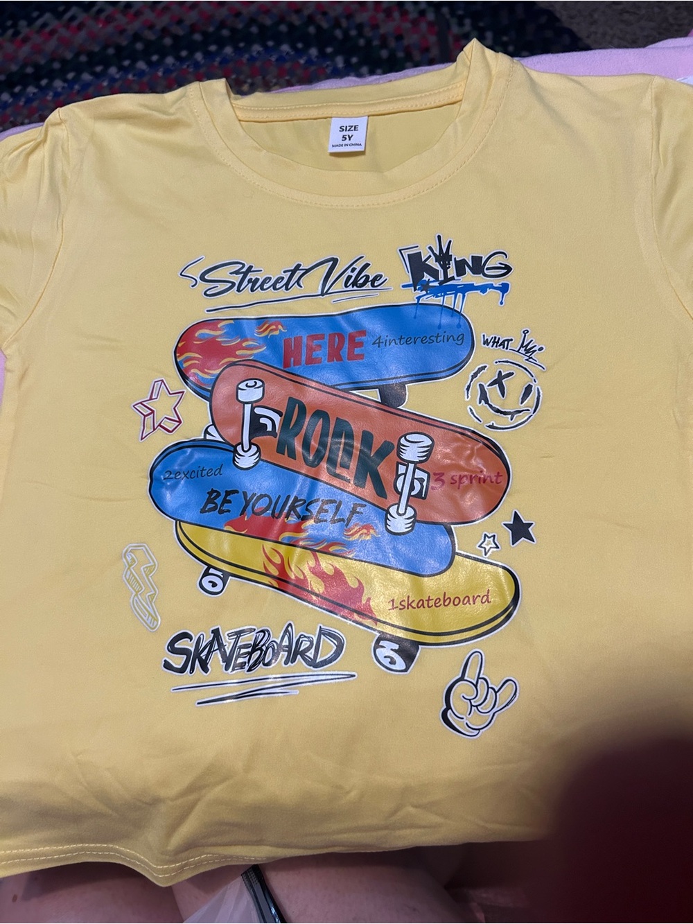 Yellow Skateboard Graphic Tee & shorts for Kids Discounted